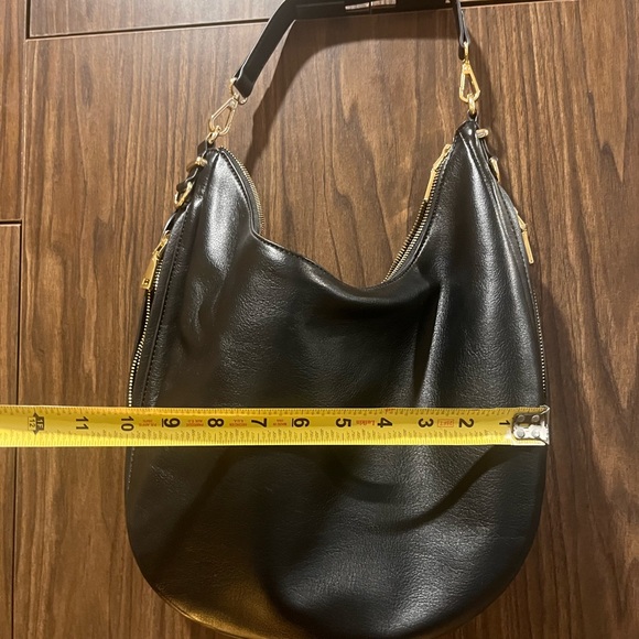 INC Brand - Black Faux Leather Shoulder Bag with Gold Hardware - Picture 9 of 9